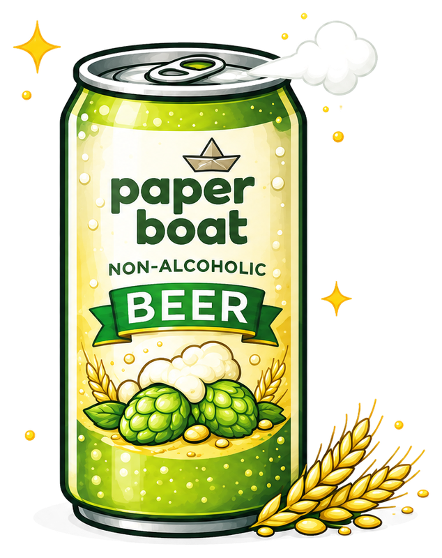 Paper Boat non-alcoholic beer illustration