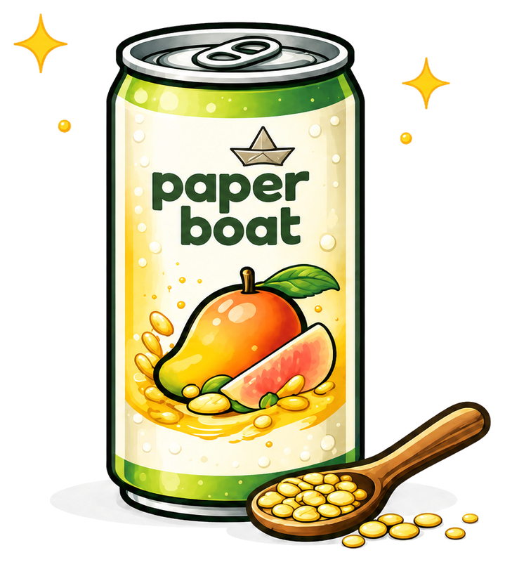 Paper Boat can line illustration