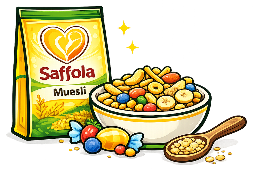 Saffola and muesli illustration