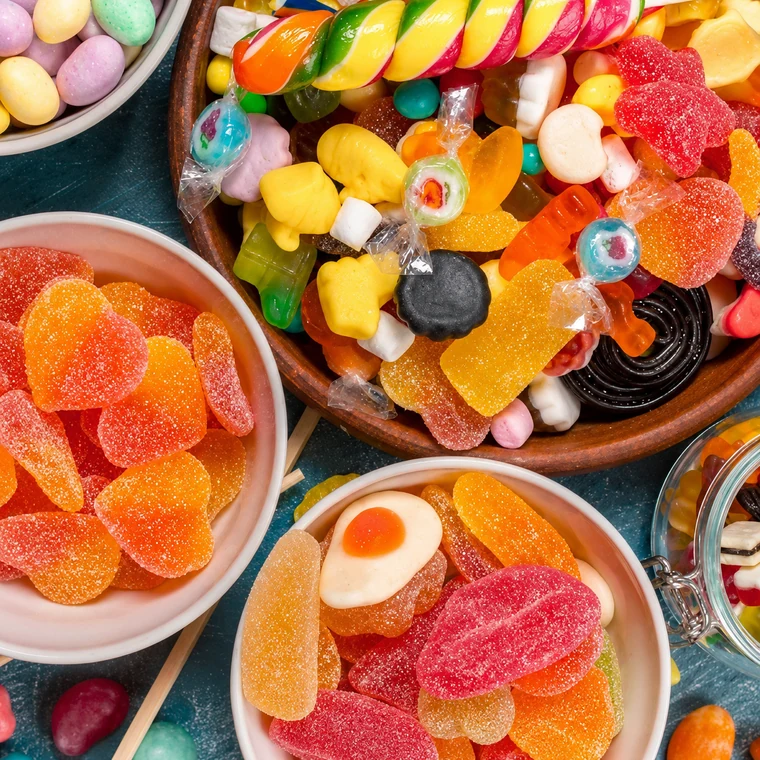 Colorful confectionery and candy